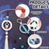 Magibeads 47Pcs Astronauts Airship Star Silicone Focal Beads 15mm Round Beads Big Silicone Rings Crystal Rhinestone Spacers Tassel Pendants Crafts...