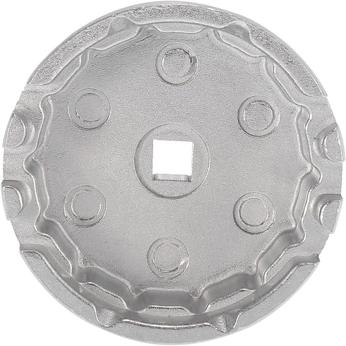 X AUTOHAUX Oil Filter Cap Wrench 14 Flutes 6 Slots 64.5mm Oil Filter Cap Removal Tool for Toyota Camry RAV4 Highlander 2.5L-5.7L Engine Silver Ton...