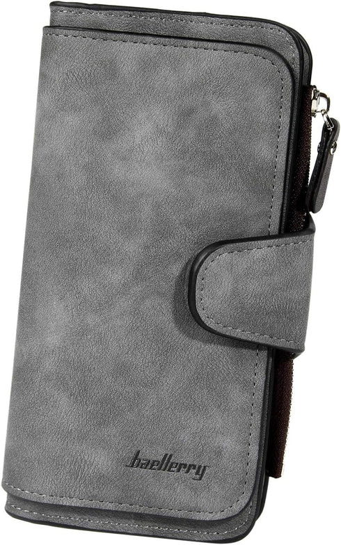 Wallet for Women RFID Blocking Clutch Purse Long Ladies Credit Card Holder Organizer(Dark Grey)...