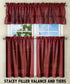 Ellis Curtain Stacey Sheer 56-by-30 Inch Tailored Tier Pair Curtains, Merlot, 56x30...