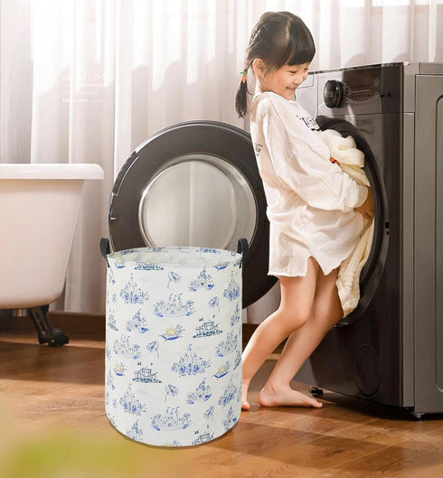 ACMUUNI19.7 Inch Kids Laundry Basket Clothes Basket Laundry Hamper with Handles, Storage Basket for Kids Boys Girls Room Bedroom Decor Toys Nurser...
