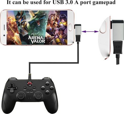 Right Angle USB C to USB 3.0 Adapter 90 Degree Type C Male to USB A 3.0 Female Converter,On The Go(OTG) for Smartphone,Laptops,Mouse Keyboards,Mor...