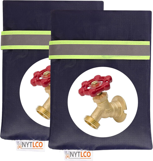 2Pack Outdoor Faucet Covers for Winter, 8.3" W x 6.7" H Outside Yard Hydrant Protector Socks Winter, Insulated Hose Bib Protector Cover, Spigot Pi...