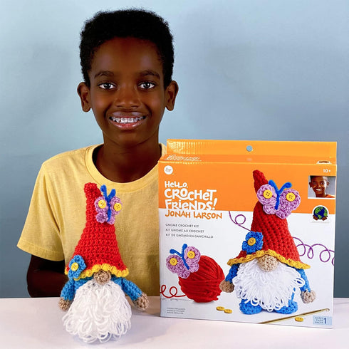 Boye Jonah's Hands Gnome Beginners Crochet Kit for Kids and Adults, Multicolor 12 Piece, Small...