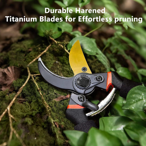 Garden Pruning Shears - Handheld Sharp Garden Scissors, Pruners for Gardening, Flower & Plant Trimming, High Carbon Steel Garden Clippers - Ergono...