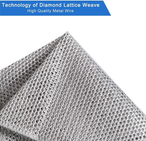 Wire Dishwashing Rag, 10 Pack Non Scratch Wire Dishcloth, Multipurpose Wire Washing Cloth for Wet and Dry, Scrubbing Wire Dishcloths for Kitchen...