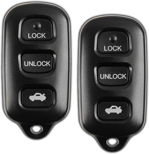 2X KeylessOption Key Fob for 1998 1999 2000 2001 2002 2003 2004 2005 2006 2007 2008 Toyota Camry Solara Sienna Matrix Pontiac Vibe Remote, 3-Butto...