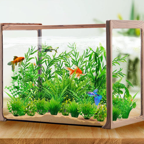 Fish Tank Accessories Aquarium Decorations Green Plants, 25pcs Green Fish Tank Decorations Plant, Fish Tank Decor, Aquarium Decor Plastic Plants...