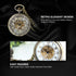 Avaner Steampunk Retro Half Hunter Copper Gear Skeleton Hand Wind Mechanical Roman/Arabic Numeral Analog Display Pocket Watch with 14" Chain...