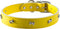 Signature Leather Dog Collar with Bone Ornaments, Yellow, 10"...