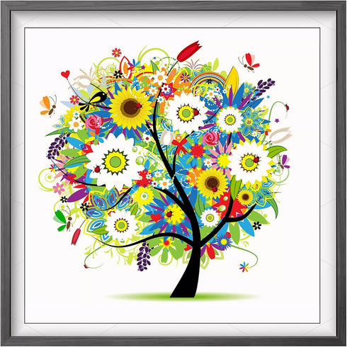 LOMTRATS Stamped Cross Stitch Kits 11CT Embroidery Starter Kit DIY Needlework Craft Tree of Life Summer for Beginner or Novice...