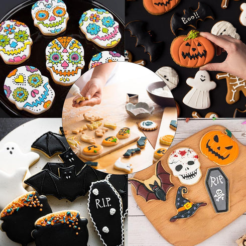 Halloween Cookie Cutter Set,7 Piece Stainless Steel Cookie Cutters for Baking...