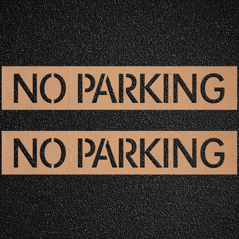 Qilery 2 Pcs Reserved Reusable Pavement Letter Stencil No Parking 4 x 26'' Parking Lot Stencil Recycled Cardboard Floor Stencil Pavement Marking S...