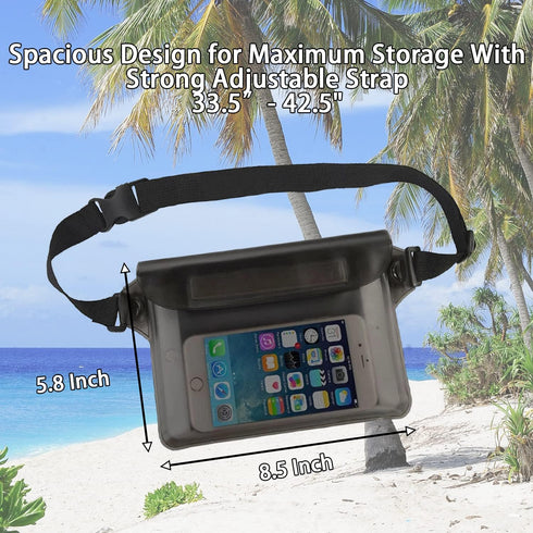 Waterproof Bag with Waist Strap (2 Pack),Waterproof Phone Pouch,Waterproof Fanny Pack for Women,Waterproof Dry Bags,Water Proof Bag Wallet Case fo...