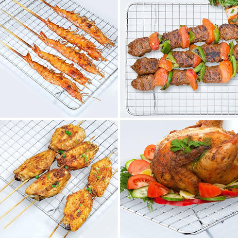 Aisoso Cooling Rack For Baking, Baking Rack with 18/8 Stainless Steel Bold Grid Wire, Multi Use Oven Rack Fit Quarter Sheet Pan, Oven and Dishwash...