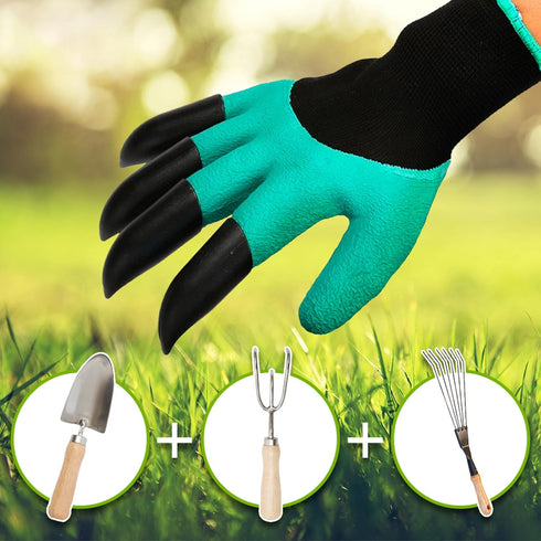 Garden Gloves with Claws, Chicken Coop Cleaning, for Digging, Pruning & Poking, All in One Gardening Tool, Durable Hand Protectors, handwear for G...