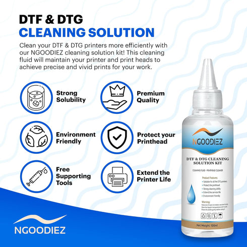 NGOODIEZ Printhead Cleaning Kit for Any DTF Printer/DTG Printer - Universal Printhead Cleaner Kit for Printer Nozzle - Printer Cleaning Kit for Di...