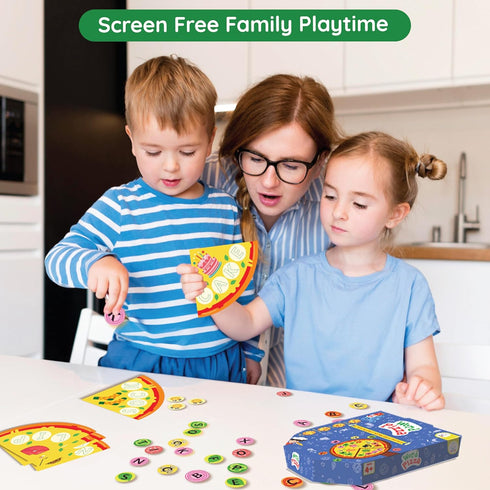 Word Pizza - Word Building Game Ages 4-6 with 150 Alphabet Tokens & 100 Words, Preschool Kindergarten Learning Activities, Homeschool Classroom Ph...