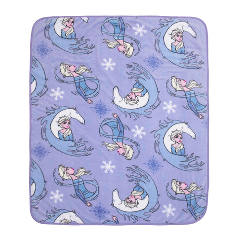 Disney Frozen 2 Elsa and Nokk Lavender and Pink Super Soft Toddler Blanket - 40"x 50"...