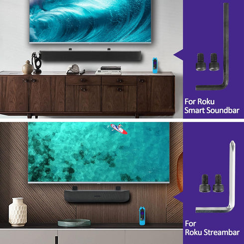 Wall Mount Bracket for Roku Streambar,Roku Smart Soundbar, Sturdy Soundbar Holder for Roku, with Silicone Remote Cover...