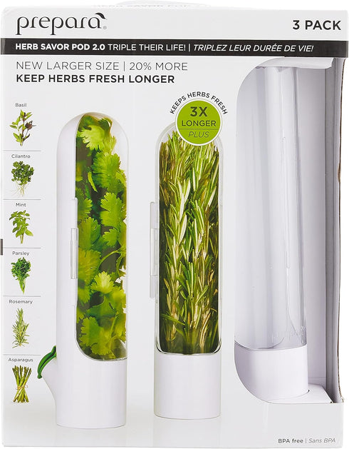 Prepara Herb Savor Pod 2.0, Set of 3,White...