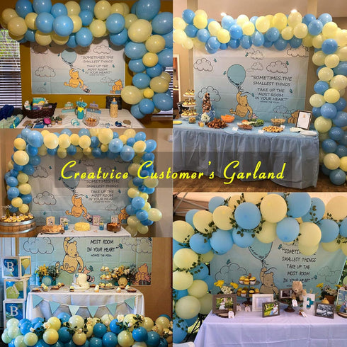 Pastel Balloon Garland Arch Kit with 100 pcs Blue and Yellow Balloons, DIY Balloon Bouquet Kit for Baby Shower, Wedding Bachelorette Birthday Part...
