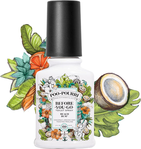 Poo-Pourri Before-You-Go Toilet Spray, Beach Bum, 2 Fl Oz - Coconut, Orchid and Toasted Praline (Packaging May Vary)...