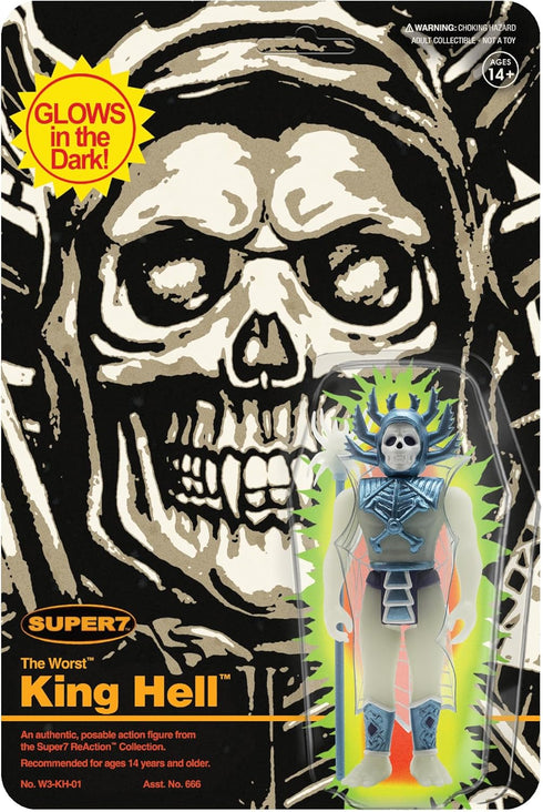 Super7 The Worst King Hell (Monster Glow) - 3.75" The Worst Action Figure with Accessory Collectibles and Retro Toys...