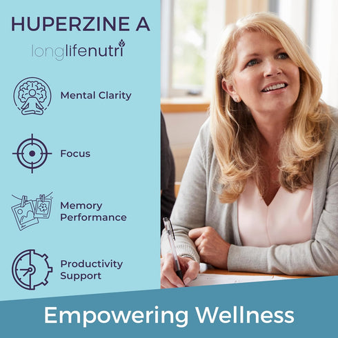 Huperzine A 200mcg - from Huperzia Serrata Leaf, 180 Vegetarian Capsules, Natural Brain Nootropic for Focus, Memory, and Clarity, 6 Month Supply, ...