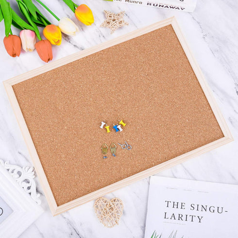 Aodaer Pack of 2 Cork Board Bulletin Board Notice Pin Board Square Pin Board Wall Mounted Cork Board for Office Home and School, 15.7 x 12 Inches,...