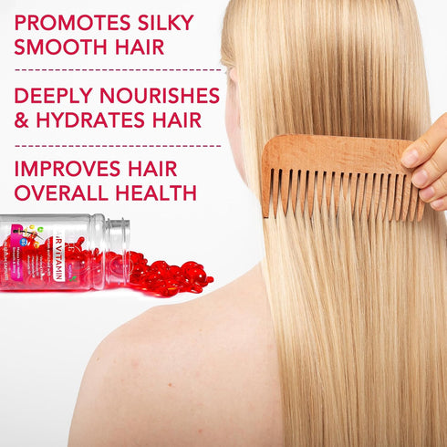 Bieyoc Hair Vitamin Capsules, Hair Serum Capsules with Vitamin A C E B5 for Hair Repair and Moisturizing, Hair Care Vitamins 40 Pcs Hair Oil Capsu...