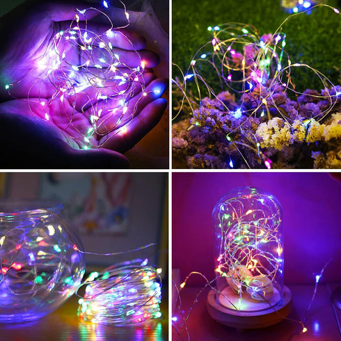 Fairy Lights Battery Operated Starry Firefly Silvery Wire String Lights 15 Pack 7.2ft 20 LED Jar Table Centerpiece for Wedding Christmas Halloween...