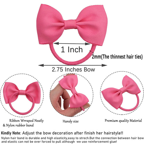 CÉLLOT Toddler Hair Accessories - 40pcs 2.75" Elastics Rubber Ribbon Bands, Bows for Baby Girls, Kids & Children...