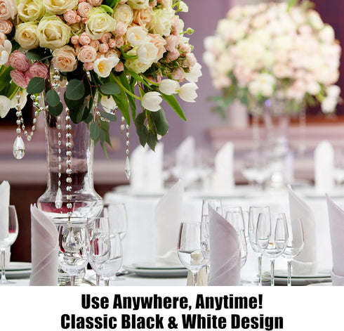 Freestanding Reserved Cards for Wedding Reception Tables, 20 Pk Black and White Design. Double-Sided 5x5.5 Table Tents Are Elegant, Versatile Even...