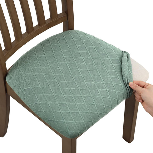 Stretch Jacquard Chair Seat Covers Set of 4, Removable Washable Dining Chair Covers Anti-Dust Dining Room Chair Covers Seat Cushion Slipcovers (4,...