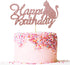 Happy Birthday Cake Topper Rose Gold Glitter Cat Cake Topper Cat Theme Birthday Party Cake Decoration...