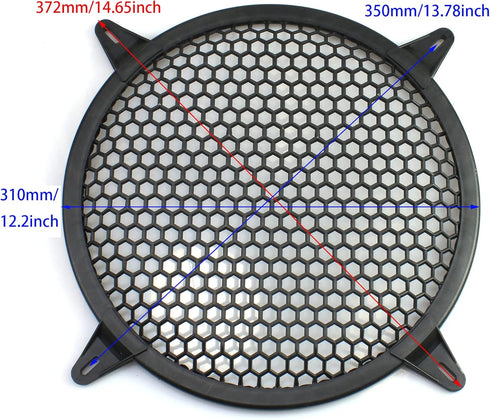 2 Pack 12 Inch Speaker Grills Subwoofer Grill Waffle Grill Guard Protector Covers with Mounting Screws ABS Mesh Round Subwoofer Speaker Cover...