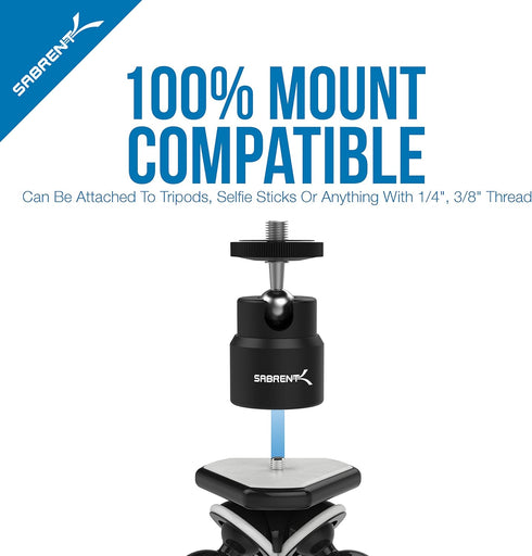 SABRENT Flexible Tripod with Ball Head Bundle for standard Tripod Mount (GP-TRPD-TBHD)...
