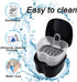 Black Denture Soaking Container Partial Denture Case, Orthodontic Retainer Cleaning Case Denture Cleaner Container Dentures Teeth Cup with Straine...