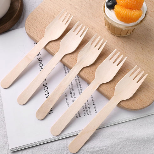 HANSGO 150PCS Wooden Forks Bulk, Natural Wooden Forks Small Cutlery for Party Wedding Picnic Camping...