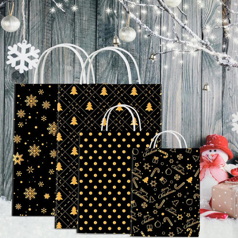 MIAHART 45 Sheets Merry Christmas Pattern Paper Set 10 Designs Festival Decorative Craft Paper Double-Sided for Card Making Scrapbook, A4 Size-Bla...