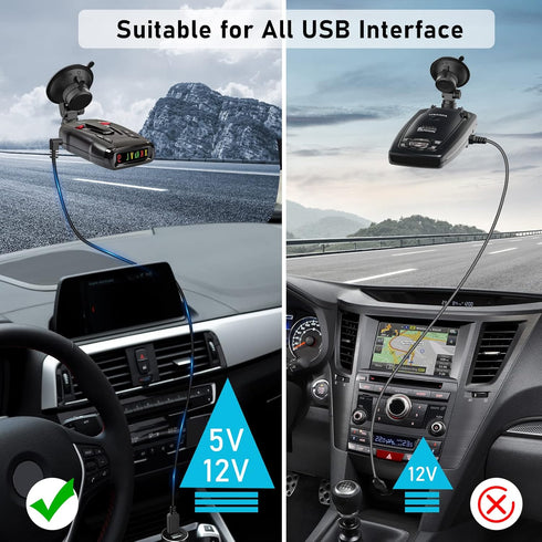 Radar Detector Cable, USB to DC3.5 Plug Cable,for Cobra Whistler Escort Valentine One Uniden Beltronics Radar Detector,Replacement Power Cable for...