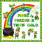 64 Pcs St. Patrick's Day Bulletin Board Decoration St. Patrick's Day Bulletin Board Cutout Lucky Shamrock Bulletin Board Border for Irish Clover C...