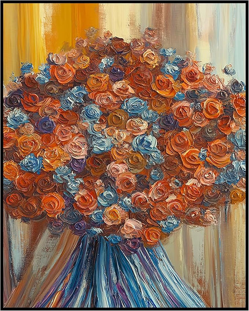 Posterizer 1 pcs-oil painting inspired-vibrant bouquet of flowers 3-Floral & Botanical Art-Collectibles & Fine Art-Decor for Home & Office- unfram...
