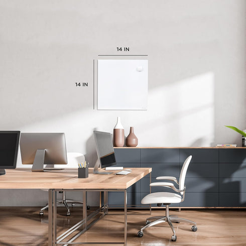 U Brands Magnetic Dry Erase Board, 14"x14", Frameless, Includes Marker and Magnet...