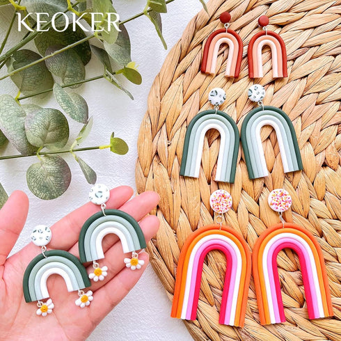 Keoker Polymer Clay Acrylic Rainbow Arch Guide Set, 3 Size for Polymer Clay Earrings, Polymer Clay Earrings Jewerlry Supplies, Polyemr Clay Earing...
