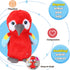 Hopearl Talking Parrot Repeats What You Say Nodding Electric Interactive Animated Toy Speaking Plush Buddy Gifts for Toddlers, Red, 7.5''...