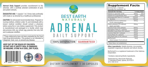Best Earth Naturals - Adrenal Support for Adults - Holy Basil, B C Vitamins, L-Tyrosine, Rhodiola Rosea Root, Ashwagandha Supplements for Cortisol...