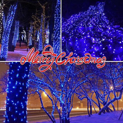 100LIGHTS BLUE Extra-Bright With End Connectors Christmas Decorative Lights 5.98m UL Certified Mini String Light Set Waterproof for Home Garden Ho...