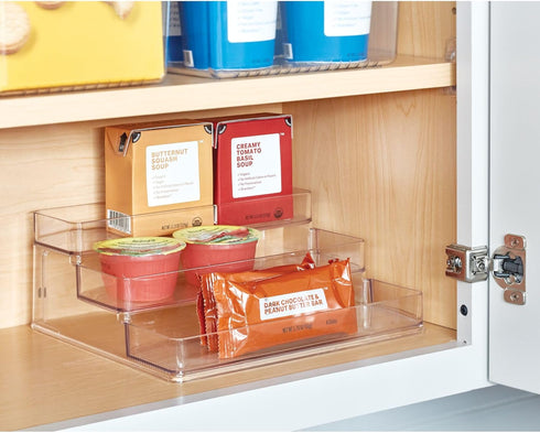 iDesign 3-Tier Spice Rack Organizer for Cabinets, Pantry or Countertop - Clear - Made in USA...